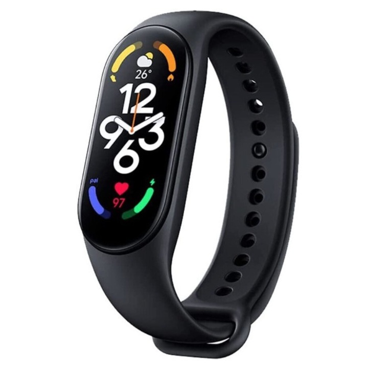 Bratara fitness M7 neagra cu monitorizare puls si vibratii