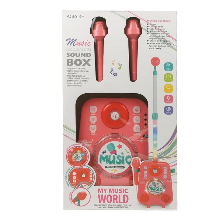 Gyerekmikrofon, oszloppal, mp3 bemenettel