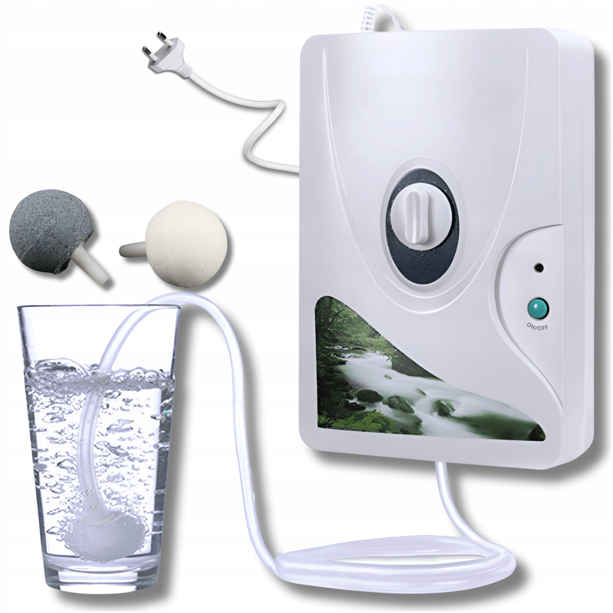 Generator de ozon, Omna, G-600, Pentru dezinfectarea aerului si apei, 600 mg/h, Cu functie de ionizare, Set cu 2 pietre pentru ozonare, Instructiune in limba poloneza