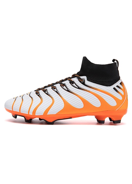 Ghete de fotbal MBrands, 7.9 cu glezna cu crampoane, Alb