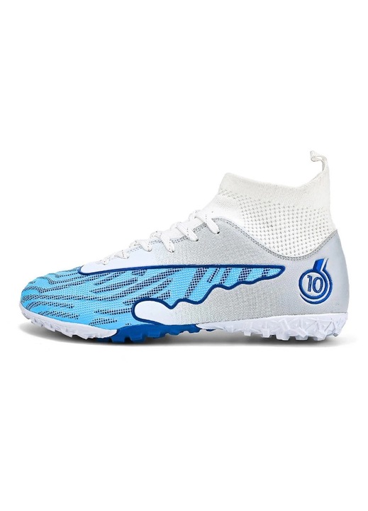 Ghete de fotbal MBrands, 8.0 cu glezna pentru teren sintetic, Alb