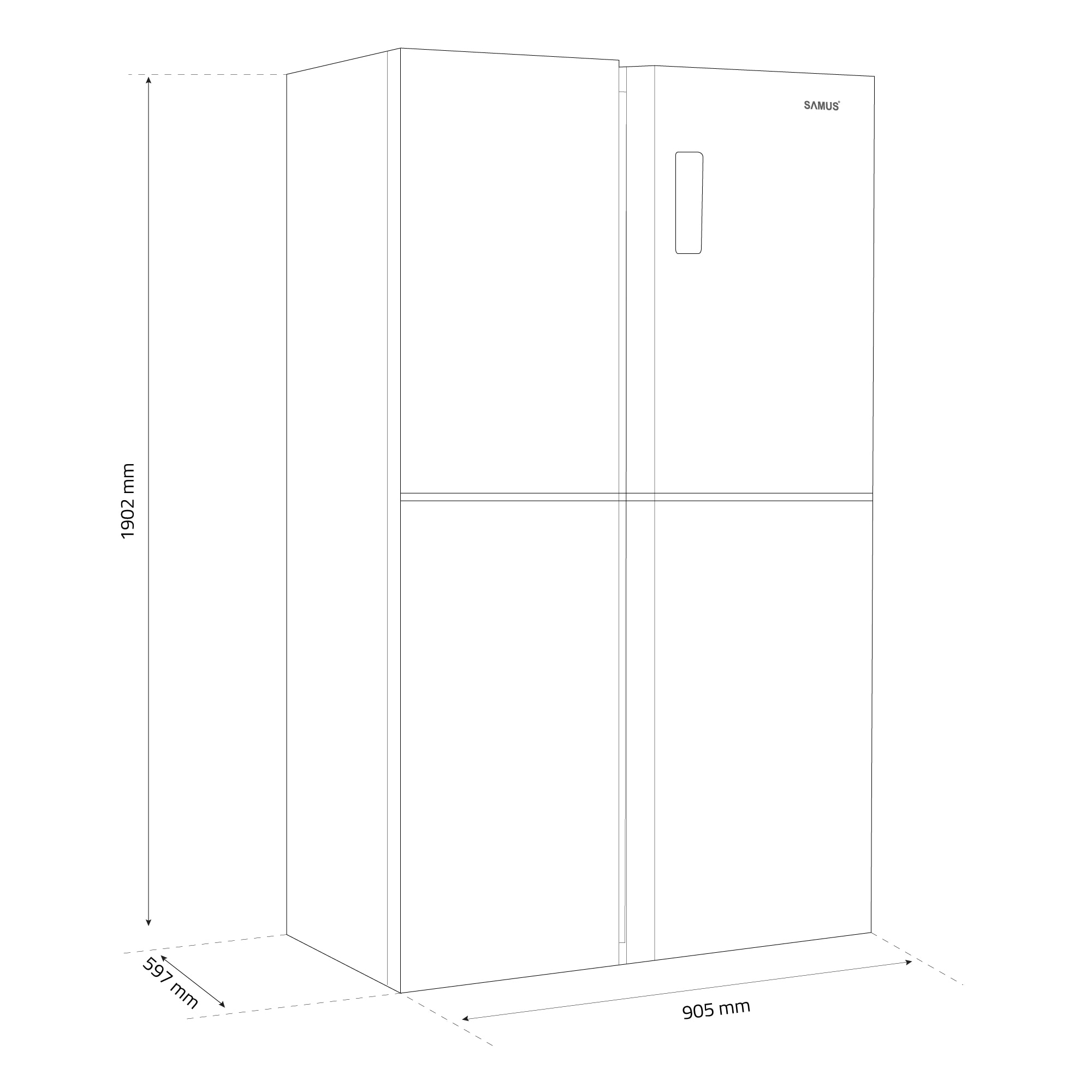Side by side Slot-in cu 4 usi Samus S4DX-650NFE, 503 L, Full No