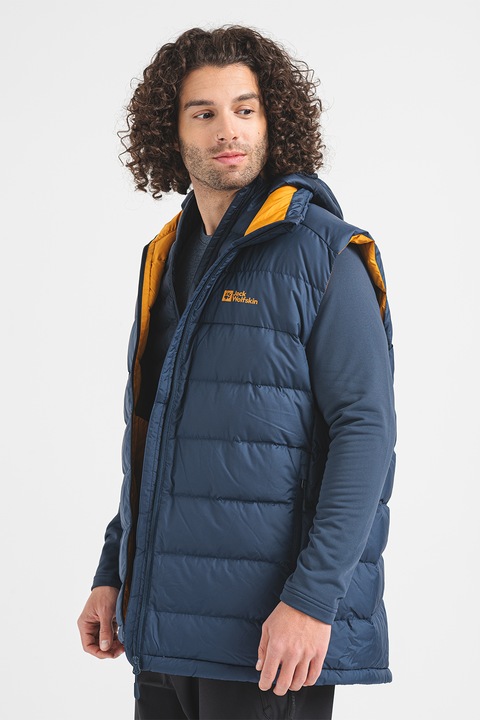 Jack Wolfskin, Елек Ather с пухена вата и качулка, Тъмносин