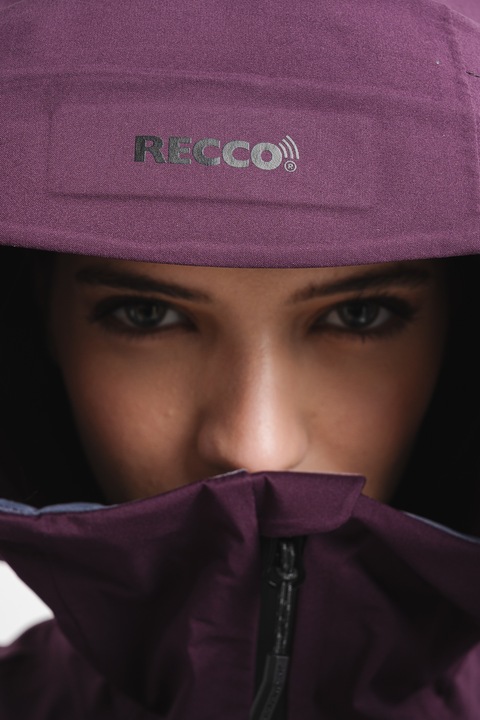 Jack Wolfskin, Ски яке с цип и лого, Виолетов