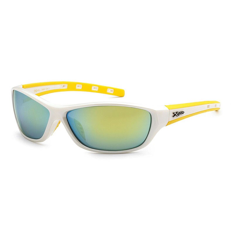 Ochelari de soare alb/galben pentru barbati, Lentile Oglinda Albastru/Galben, Xloop