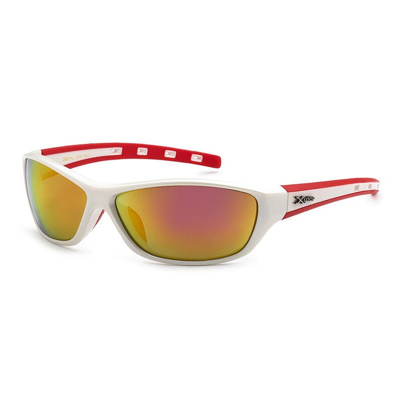Ochelari de soare alb/rosu pentru barbati, Lentile Oglinda Galben/Rosu, Xloop