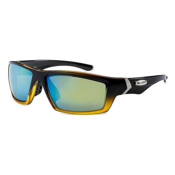 Ochelari de soare Negru/Galben pentru barbati, Lentile Oglinda Verde/Galben, Xloop Ochelari de soare Negru/Galben pentru barbati, Lentile Oglinda Verde/Galben, Xloop