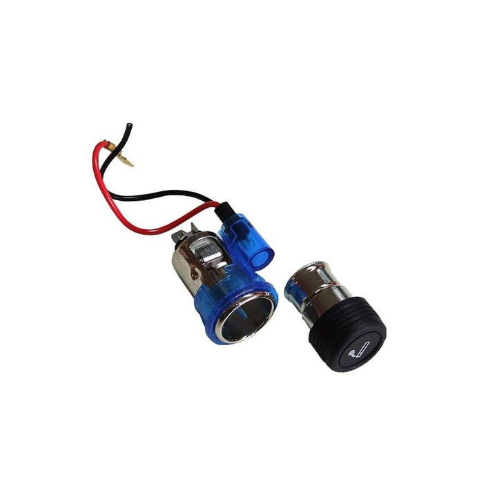 Bricheta Auto Universala 12V cu LED lumina Albastra integrata 28-29mm
