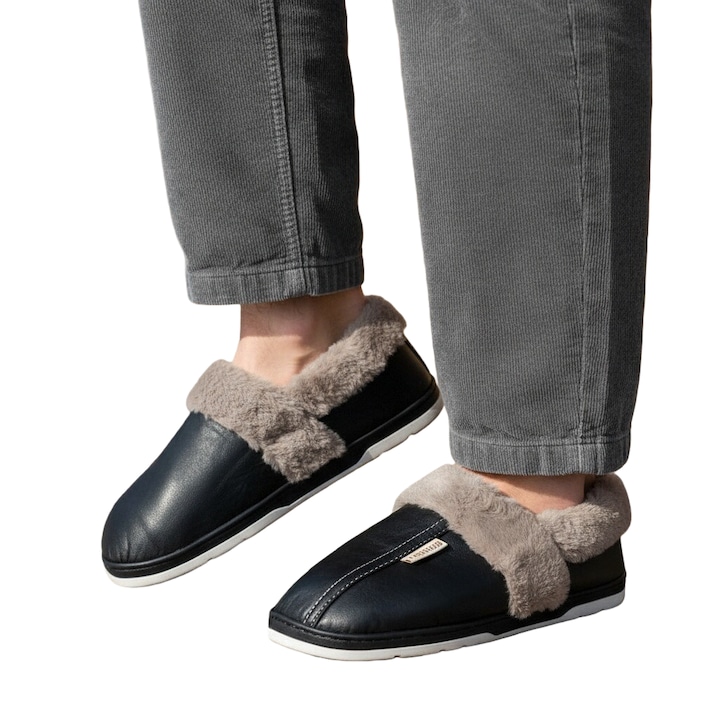 Papuci de casa imblaniti D310negru 113381, Negru