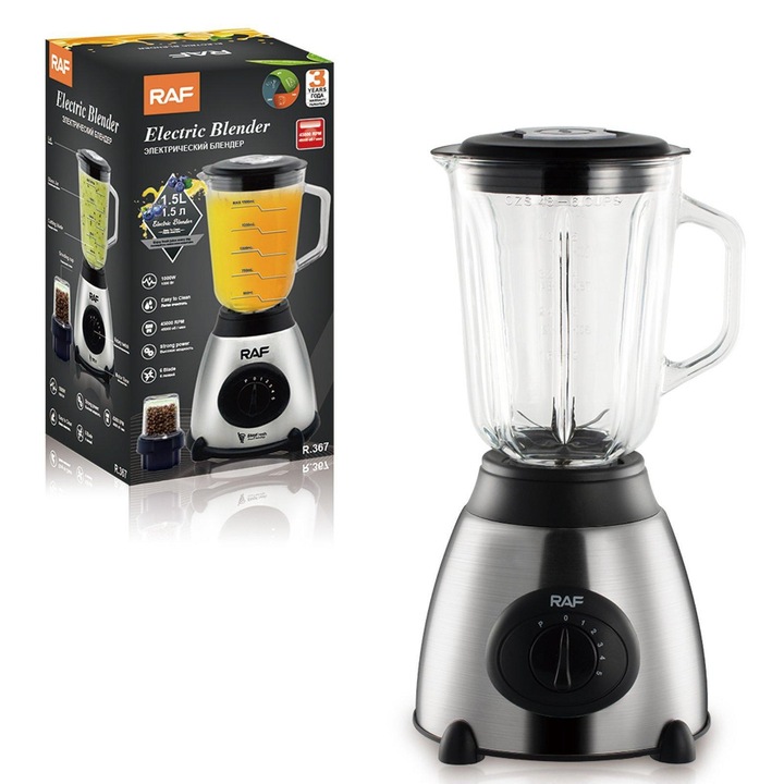 Блендер RAF NutriMagicPower, 1000 W, Стъклена Кана