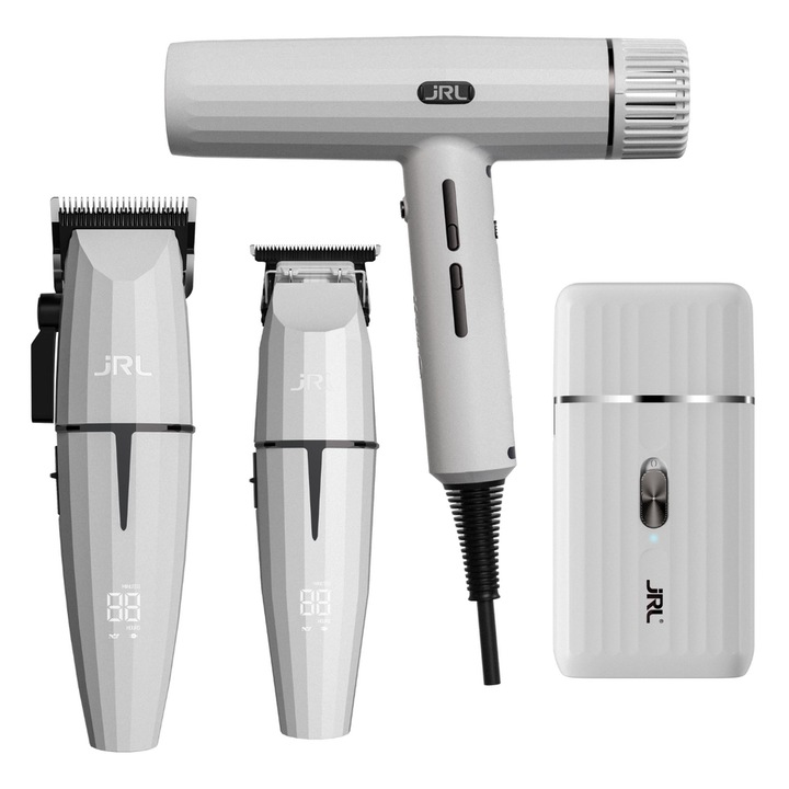 Комплект професионални машинка, тример, шейвър и сешоар, JRL Ghost Kit 3