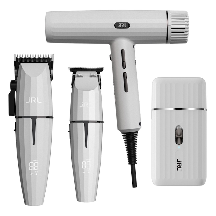 Комплект професионални машинка, тример, шейвър и сешоар, JRL Ghost Kit 3