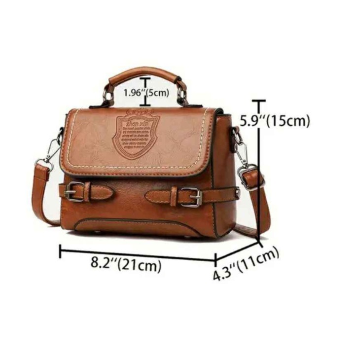 Női táska, barna bőr, levehető pánttal