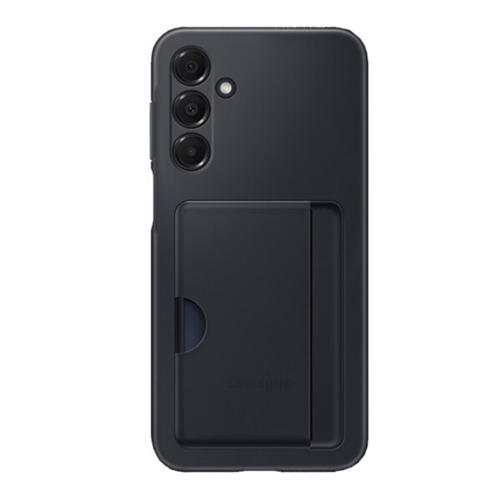Samsung szilikon mobiltelefon tok, kártyazseb, fekete, kompatibilis: Samsung Galaxy A16 4G, SM-A165, / Galaxy A16 5G, SM-A166