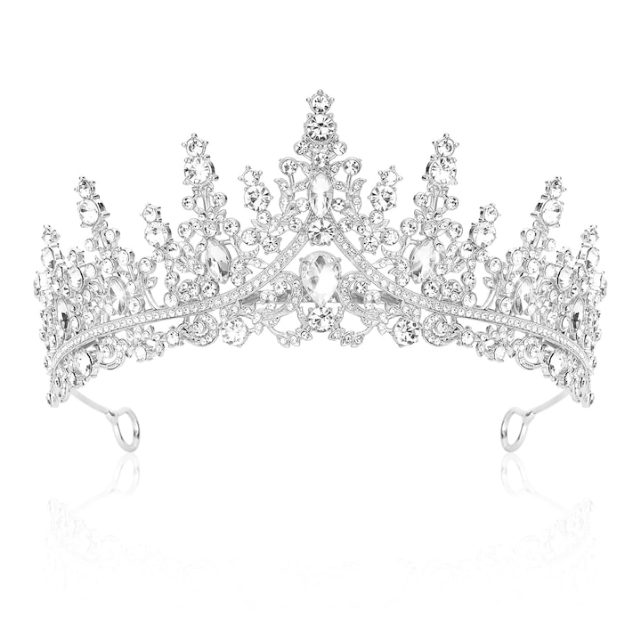 Tiara, Vaxiuja, fejkirálynő menyasszony koronával, 7 cm magas, 14,5 cm átmérőjű, ezüst