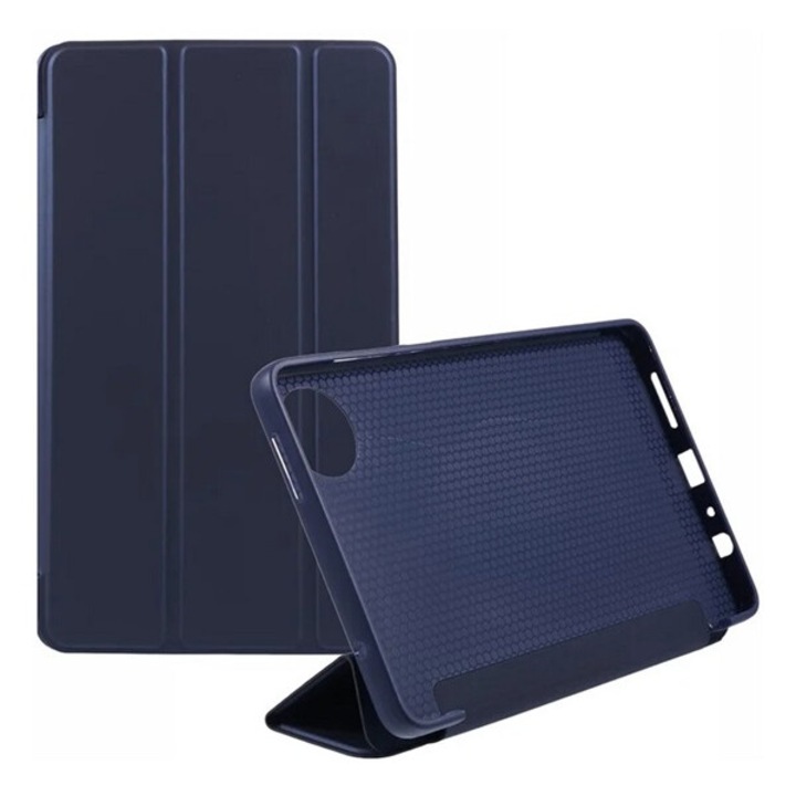 Gigapack tabletvédő álló, bőr hatású, flip, oldalra nyíló, trifold, asztali tartó, sötétkék, kompatibilis: Xiaomi Redmi Pad SE 8.7