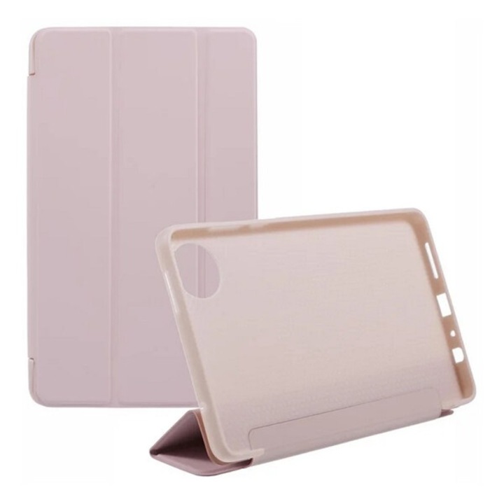 Gigapack tabletvédő álló, bőr hatású, flip, oldalra nyíló, trifold, asztali tartó, rózsaszín, kompatibilis: Xiaomi Redmi Pad SE 8.7