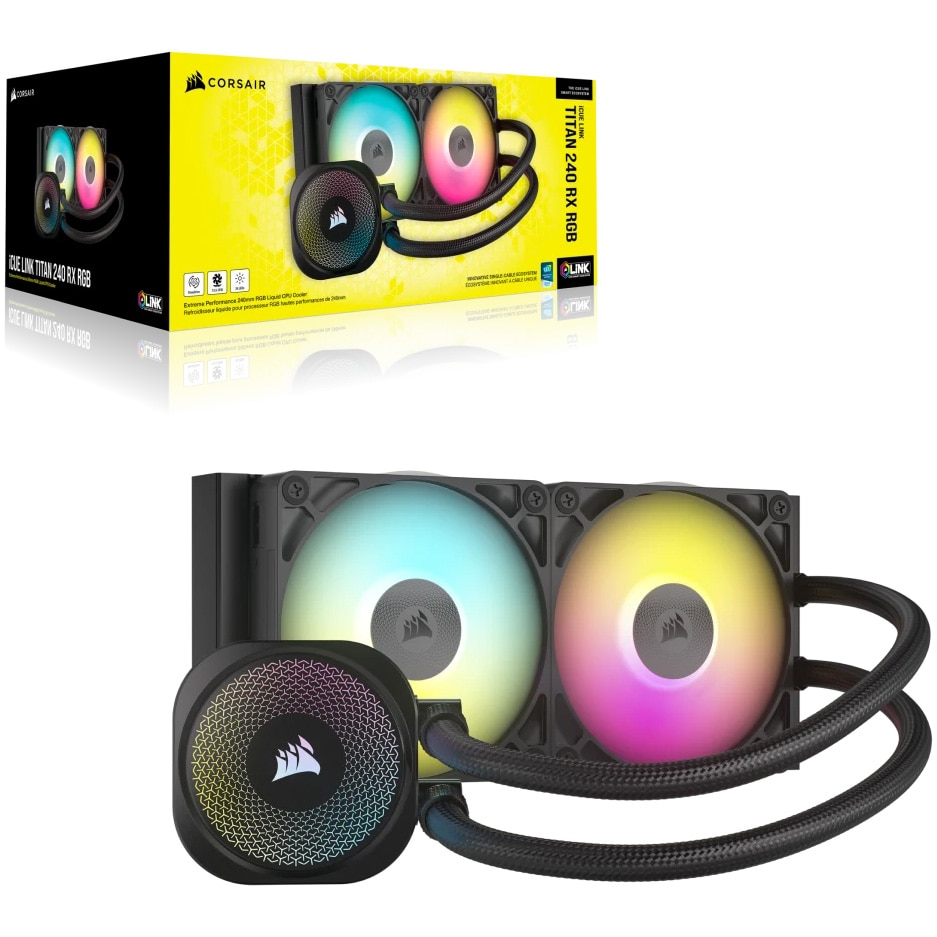 Cooler procesor Corsair iCUE LINK TITAN 240 RX RGB AIO, 240 Cooler procesor Corsair iCUE LINK TITAN 240 RX RGB AIO, 240