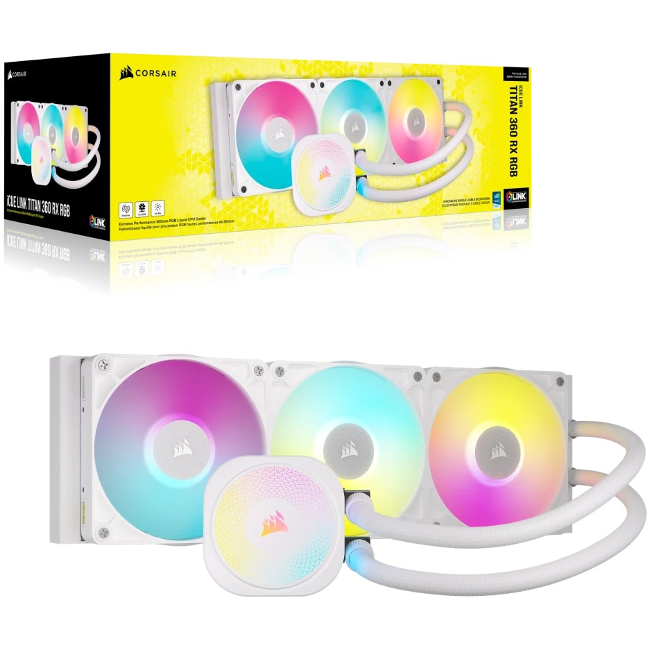 iCUE LINK TITAN 360 RX RGB 本体 iCUE LINK TITAN RX RGB LCDシリーズ | CORSAIR 水冷一体型CPUクーラー