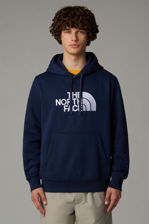 The North Face, Худи с памук с лого, Бял/Ултрамарин синьо