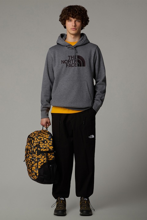 The North Face, Hanorac din amestec de bumbac cu logo, Gri inchis melange