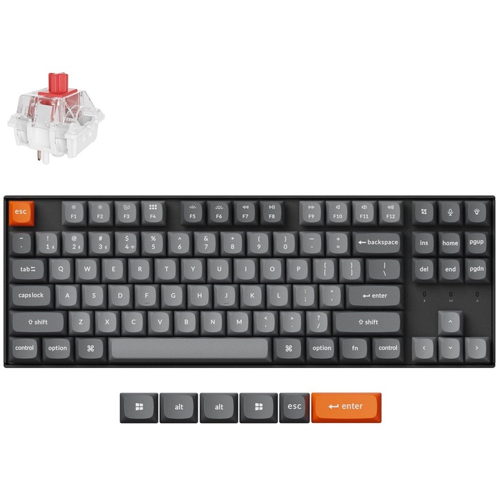 Безжична геймърска клавиатура Keychron K8 Max QMK, Черен, Wireless