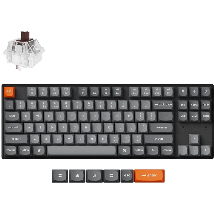 Безжична геймърска клавиатура Keychron K8 Max QMK, Черен, Wireless