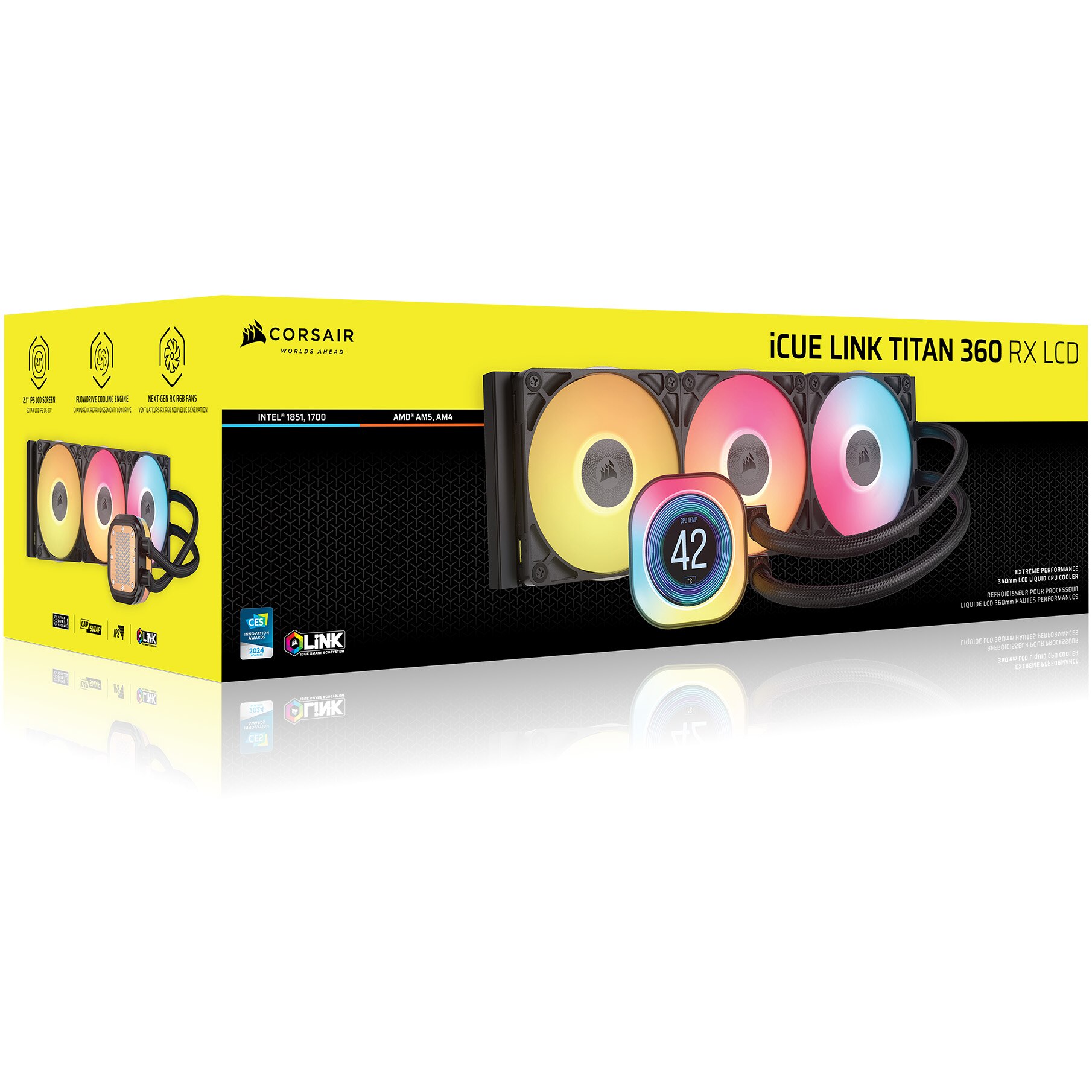 Cooler procesor Corsair iCUE LINK TITAN RX LCD AIO, 360mm, RGB