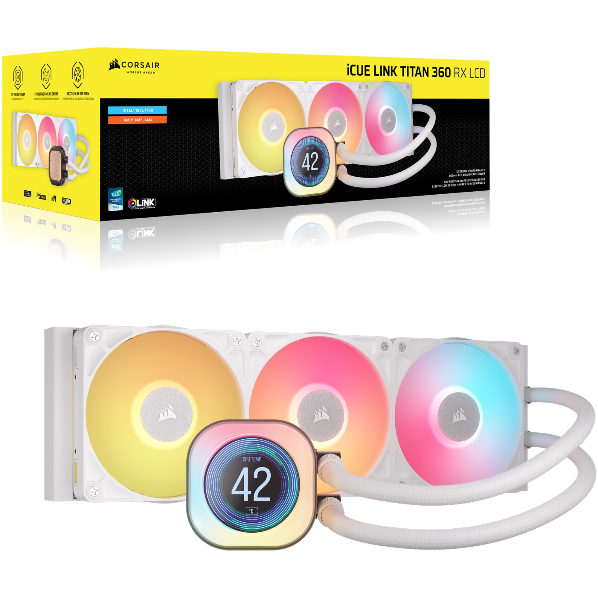 Cooler procesor Corsair iCUE LINK TITAN RX LCD AIO, 360mm
