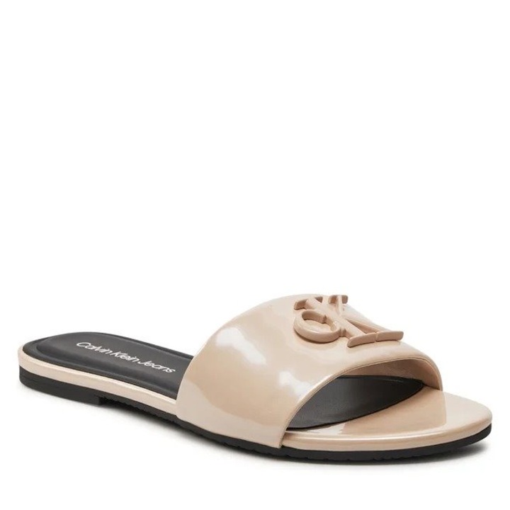 Papuci dama YW0YW01348, Calvin Klein Jeans, Poliuretan, Bej, 36 EU