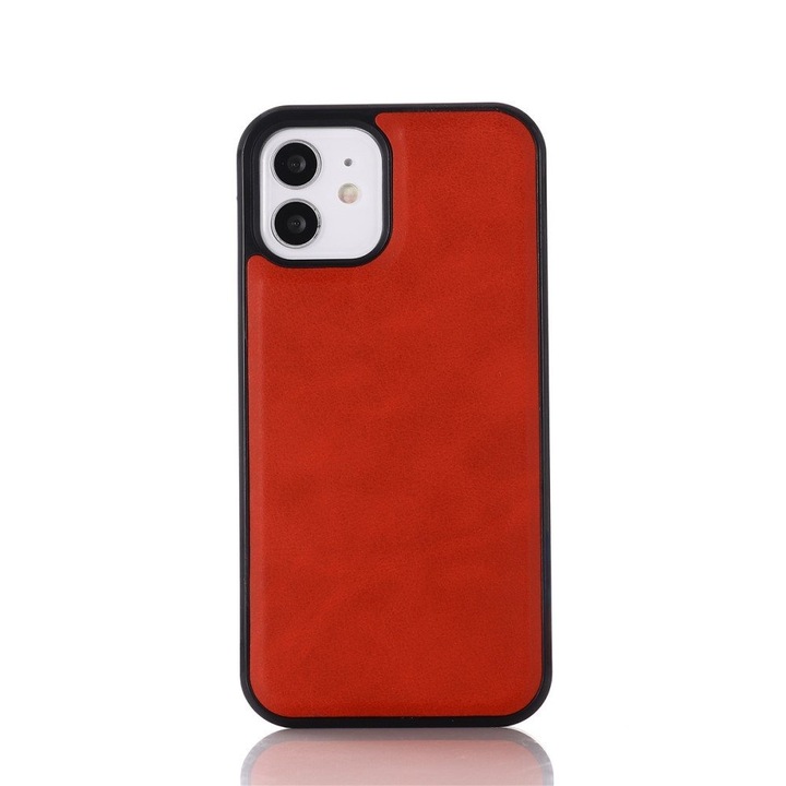 Husa telefon ERBORD MagSafe Leather Case, rosu, pentru iPhone 12 Pro Max