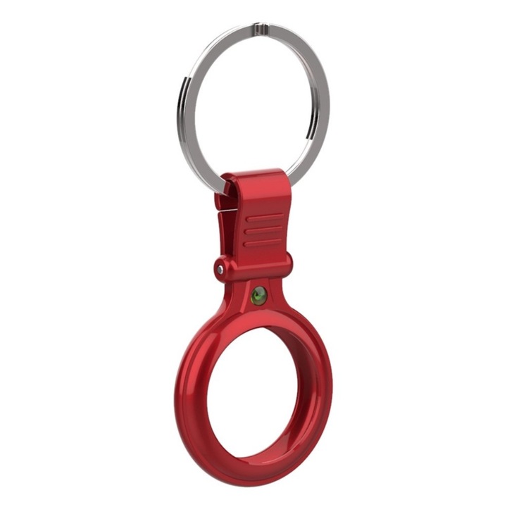 Breloc metalic Xgsm, pentru Apple AirTag, design minimalist, rosu