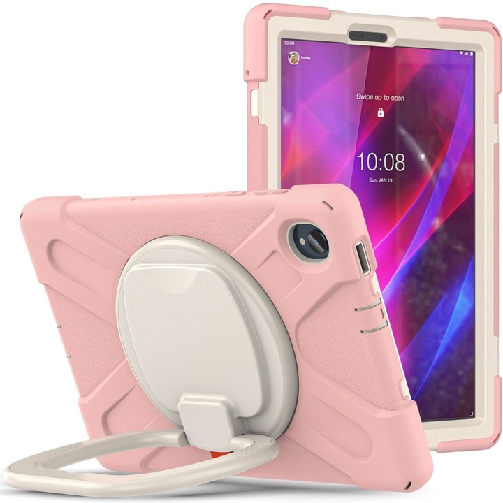 Husa pentru copii pentru Lenovo Tab M10 Plus 10.3 X606F / 606X, XGSM, pivotant 360, pentru copii, roz