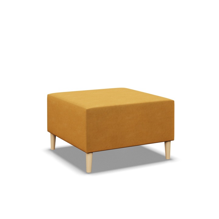 Taburet Mebligo, textil, galben, 71 x 71 cm