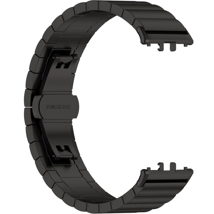 Curea bratara fitness, XGSM, Compatibil cu Samsung Galaxy Fit 3, Inox, Reglabil, Negru