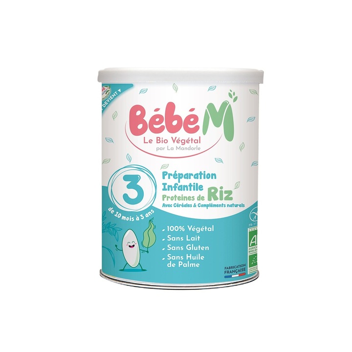 Formula 3 Cereale + proteine vegetale bio pentru bebelusi - de la 10 luni, 800g, La Mandorle