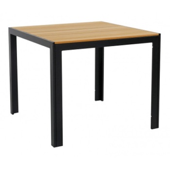 Masa patrata POLYWOOD NATURAL 90x90x74cm cadru aluminiu Masa patrata POLYWOOD NATURAL 90x90x74cm cadru aluminiu
