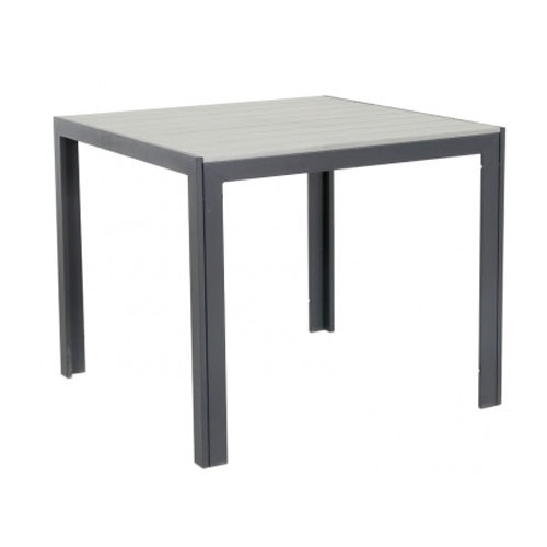 Masa patrata aluminiu si POLYWOOD GREY 90x90x74cm culoare gri