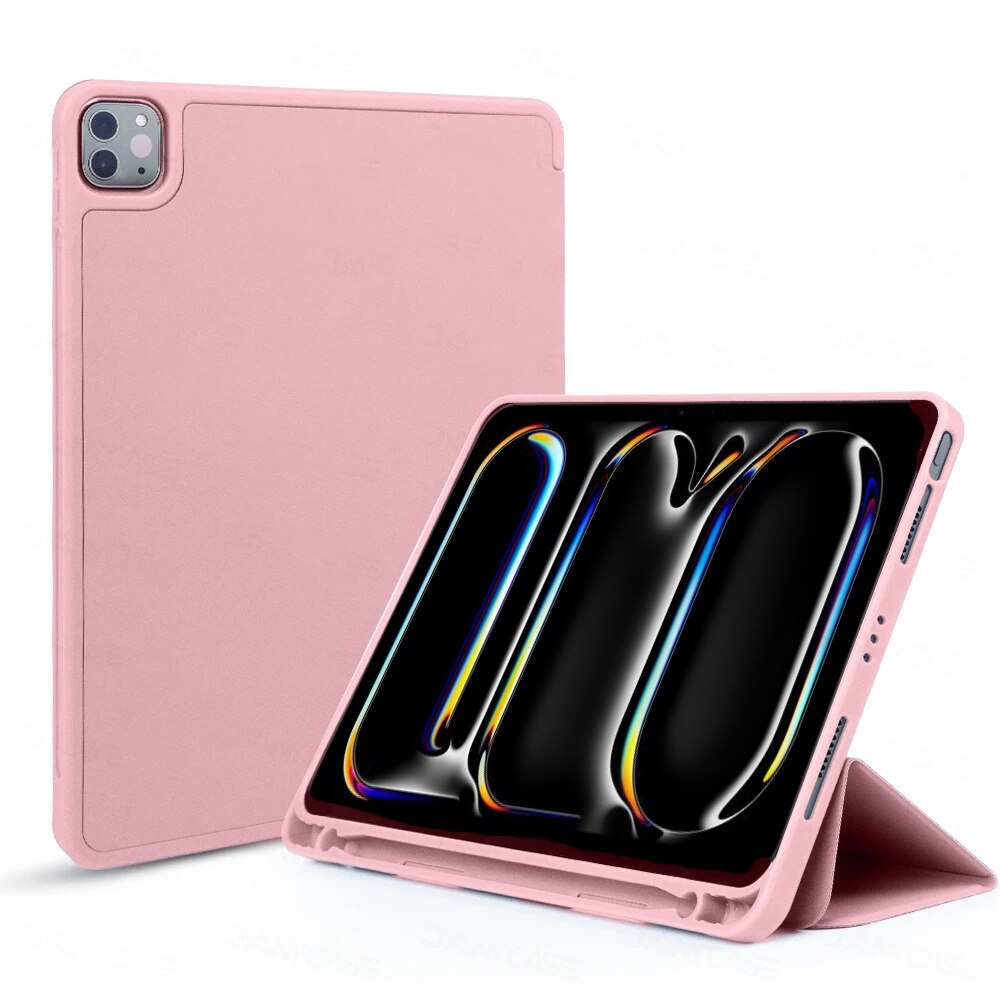 Husa pentru iPad Pro 13" 2024 (a 7-a generatie), husa inteligenta cu spatiu pentru un stylus, XGSM, roz