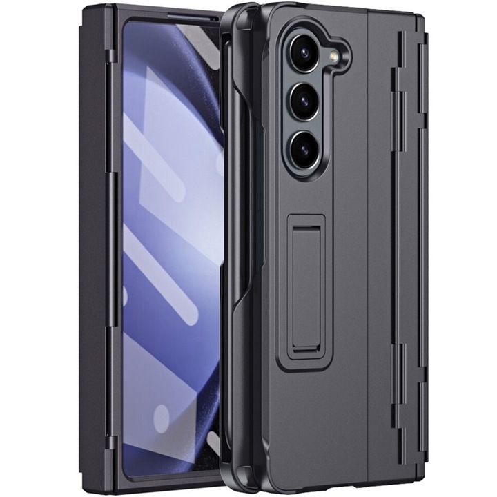Husa pentru Samsung Galaxy Z Fold6 5G, XGSM, cu suport si stylus, neagra, set