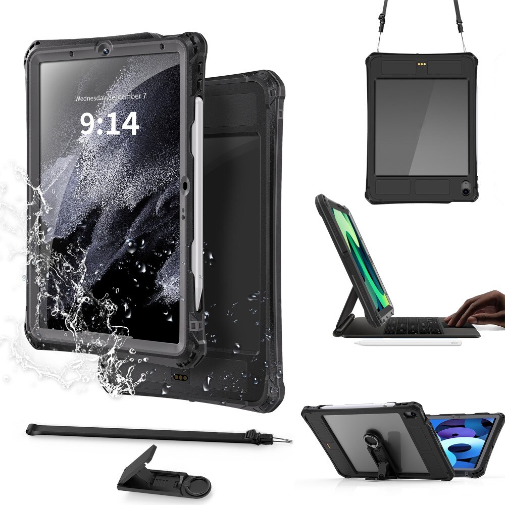 Husa impermeabila SHELLBOX IP68, pentru iPad Air 11 2024 (generatia a 6-a), negru