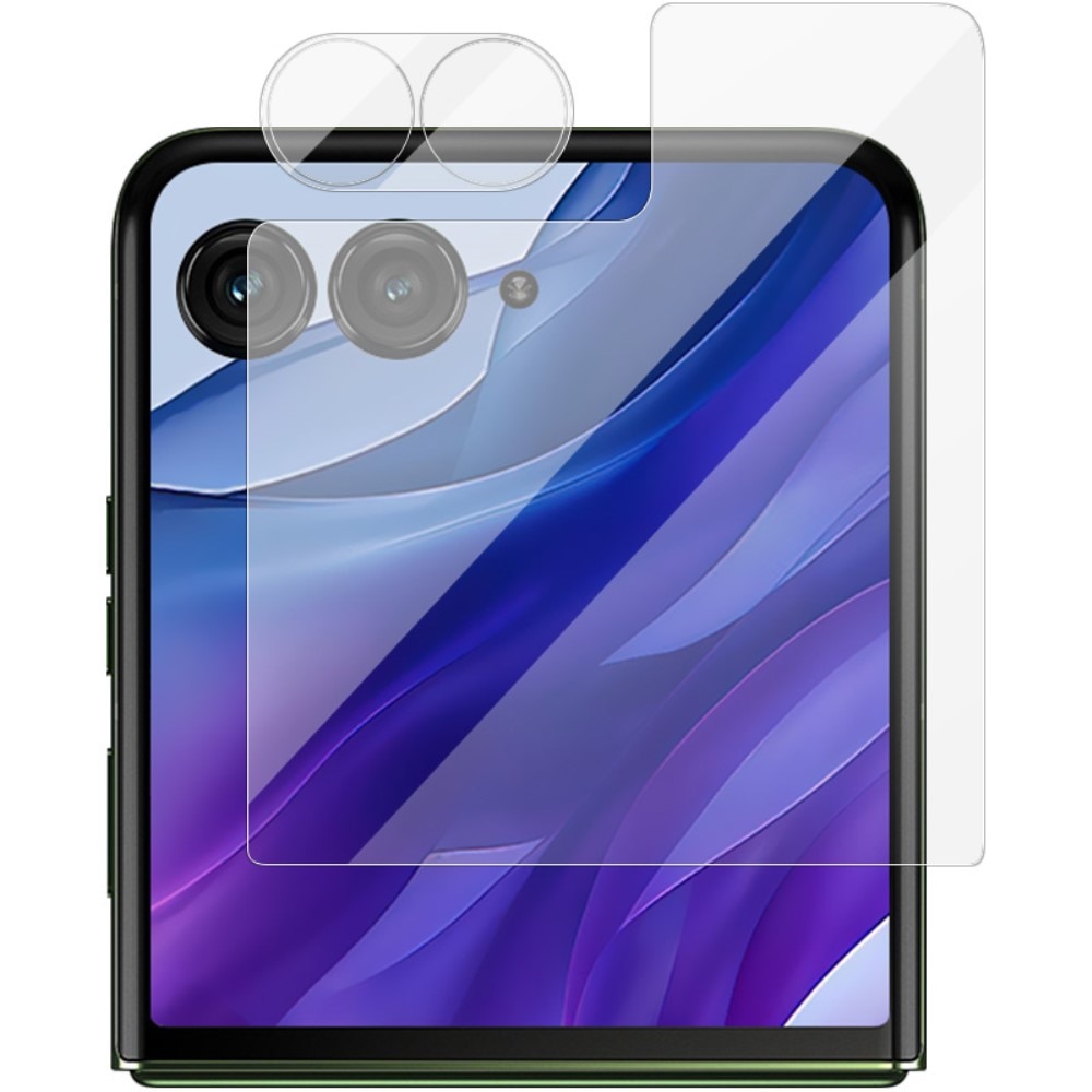 Set Folie protectie spate/camera foto pentru Motorola Razr 50 Ultra, IMAK, sticla, transparent, 9H