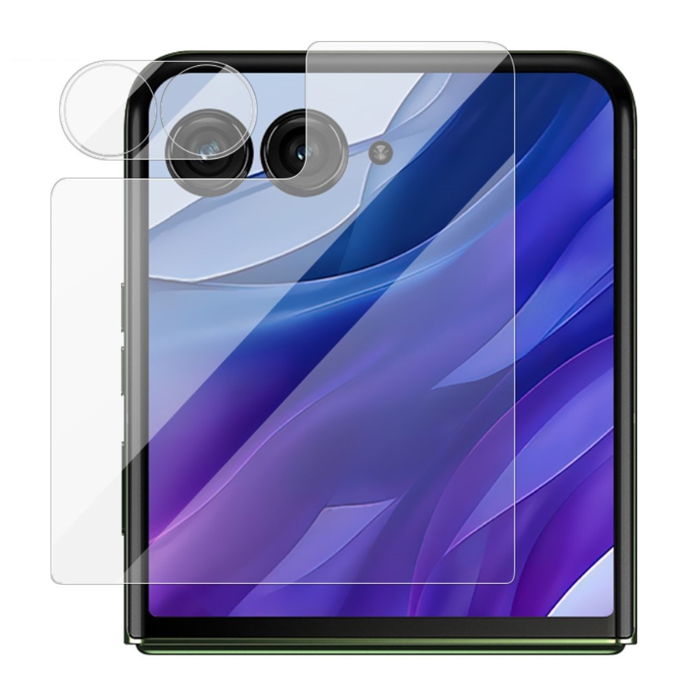 Set Folie protectie spate/camera foto pentru Motorola Razr 50 Ultra, IMAK, sticla, transparent, 9H