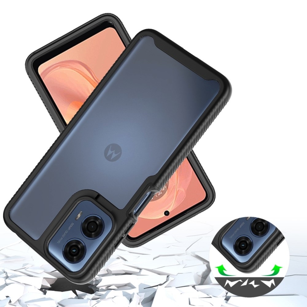 Husa rezistenta la socuri pentru Motorola Moto E14 / G24 / G04, XGSM, Termoplastic / Sticla hibird 5H, Negru