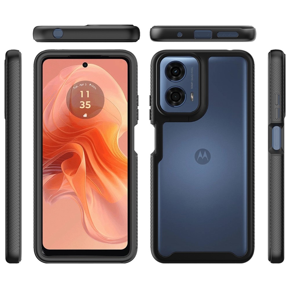 Husa rezistenta la socuri pentru Motorola Moto E14 / G24 / G04, XGSM, Termoplastic / Sticla hibird 5H, Negru