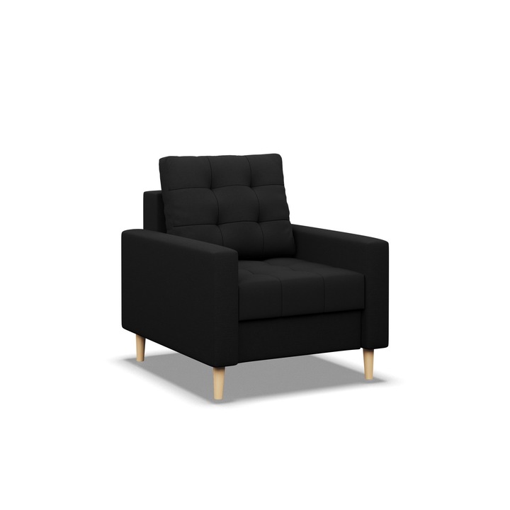 Mebligo fotel, 1 üléses, 2 karos, fekete, 75x92cm