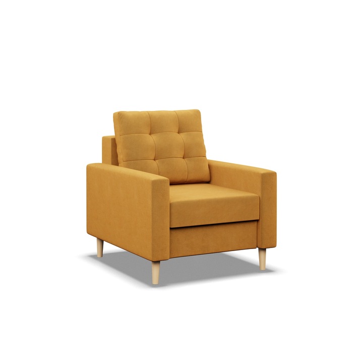 Mebligo fotel, sárga, 1 üléses, 75x92cm, 2 karos
