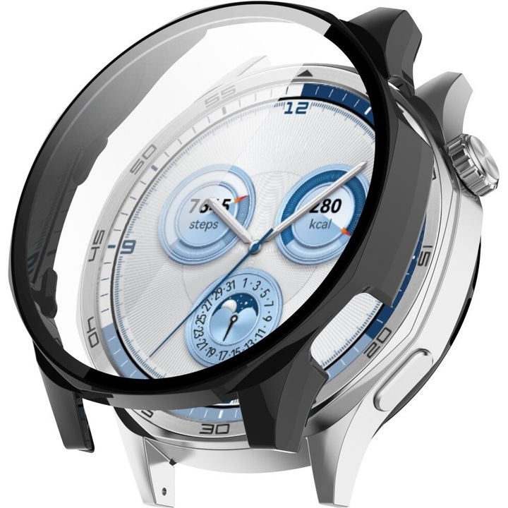Husa cu sticla pentru Huawei Watch GT 5 46mm, XGSM, policarbonat, Negru