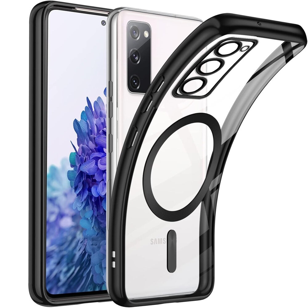 Husa pentru Samsung Galaxy S20 FE, Electro MagSafe, neagra + Sticla de protectie 0.3mm