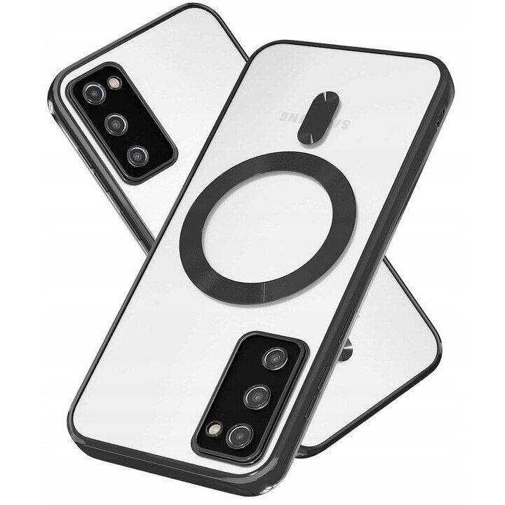 Husa pentru Samsung Galaxy S20 FE, Electro MagSafe, neagra + Sticla de protectie 0.3mm